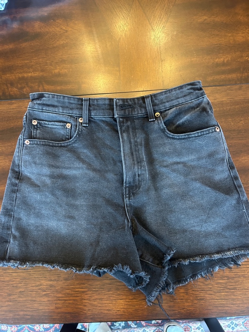 AMERICAN EAGLE Black Denim Cutoff Shorts